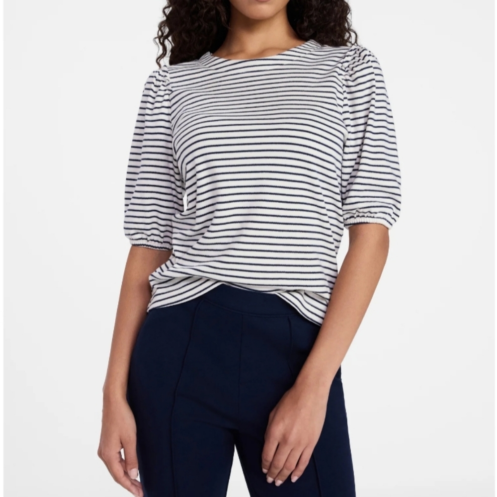 Time and Tru Women's Size XXXL (22) Cotton Crewneck Tee w/Puff Sleeves NWT